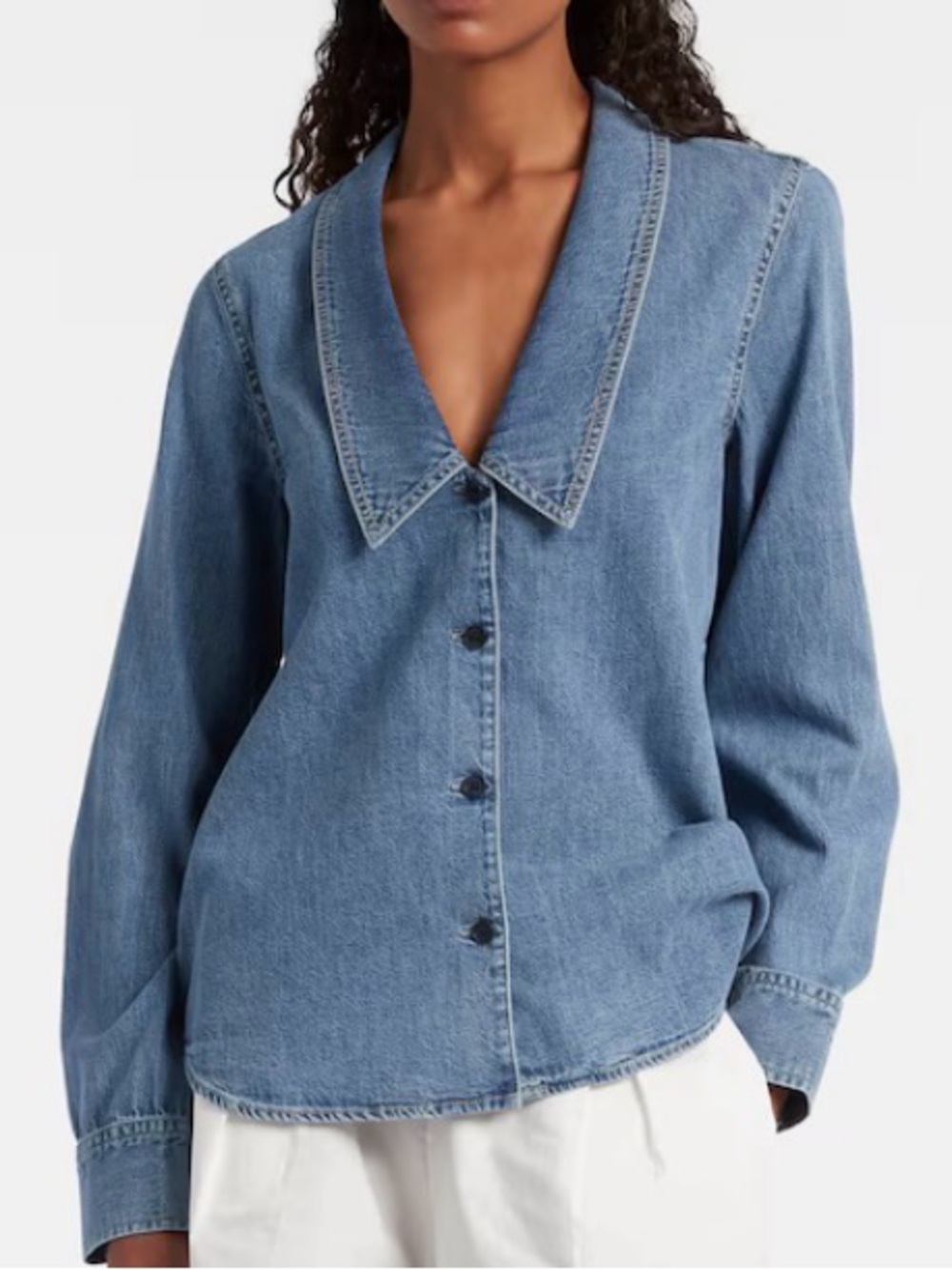 Frame - Low Collar denim shirt